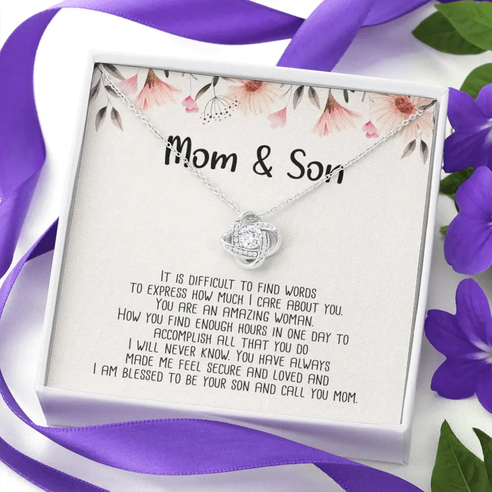 Mom & Son Message from Son to Mommy Necklace Gift for Mother's Day Birthday