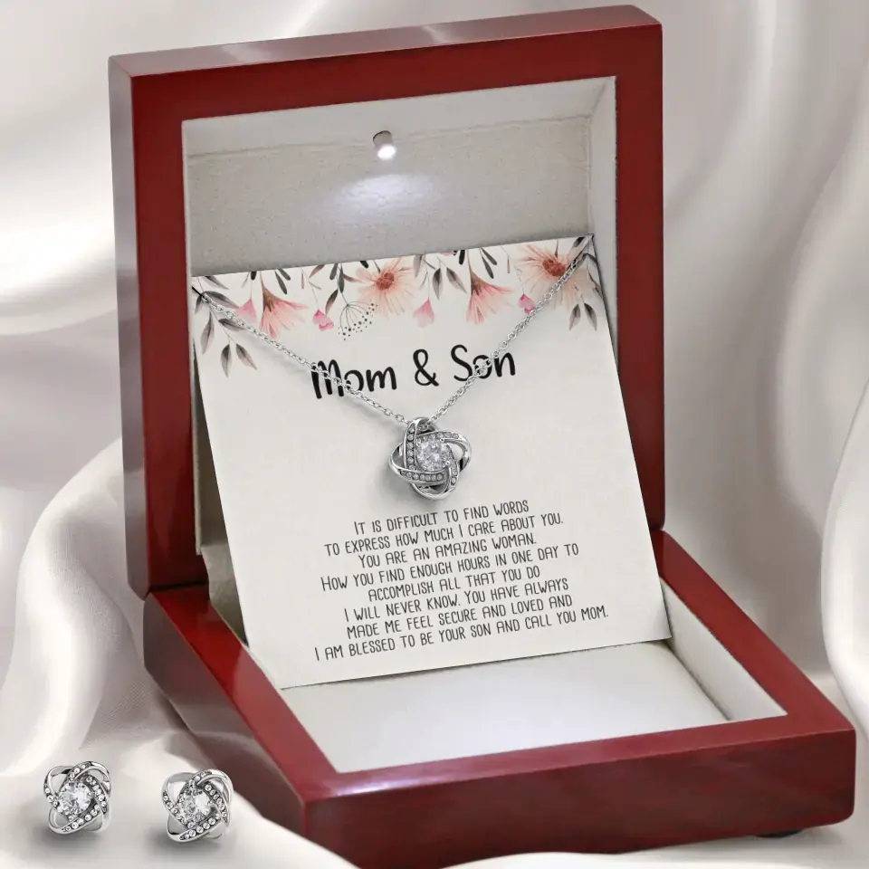 Mom & Son Message from Son to Mommy Necklace Gift for Mother's Day Birthday
