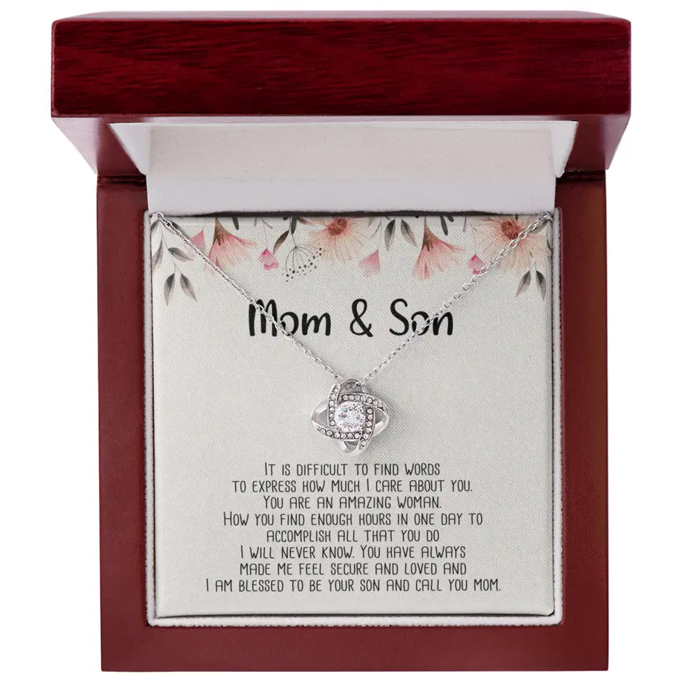Mom & Son Message from Son to Mommy Necklace Gift for Mother's Day Birthday