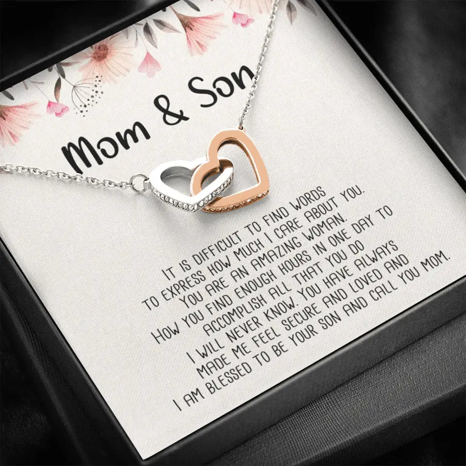 Mom & Son Message from Son to Mommy Necklace Gift for Mother's Day Birthday