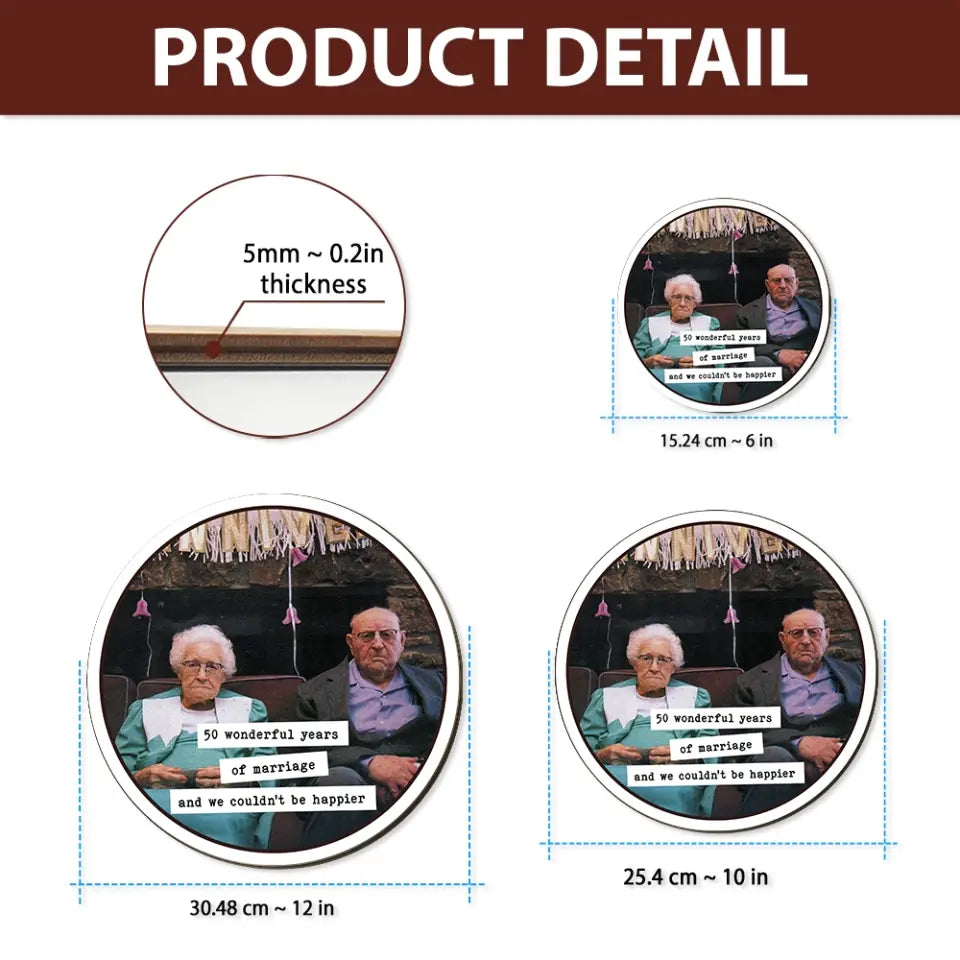Couple Wooden Sign Funny Anniversary Gift for Parents Grandparents Round Wooden Sign