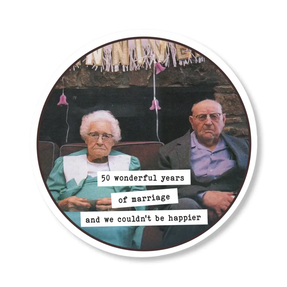Couple Wooden Sign Funny Anniversary Gift for Parents Grandparents Round Wooden Sign