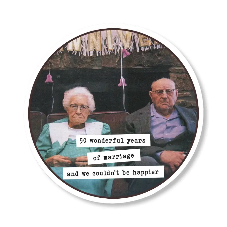 Couple Wooden Sign Funny Anniversary Gift for Parents Grandparents Round Wooden Sign