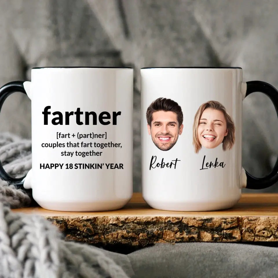 Fartner Couples That Fart Together Personalized Accent Mug