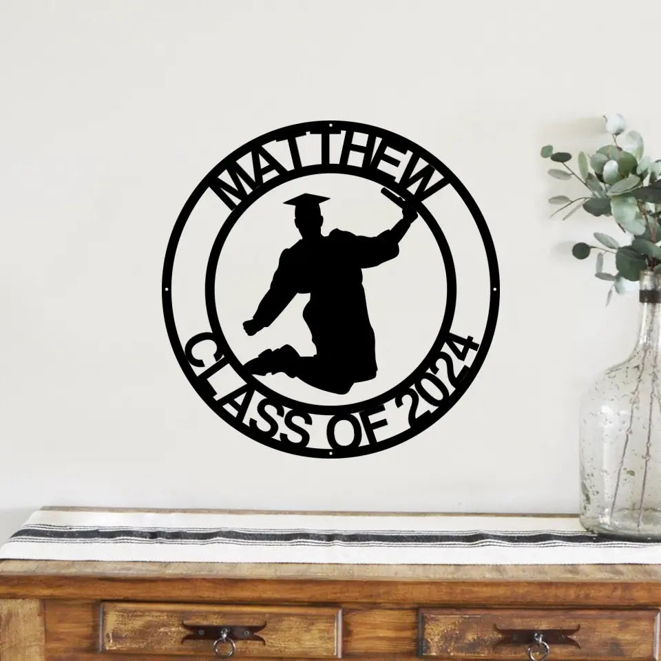 Class of 2025 Senior with Graduation Costume - Personalized Name & Year - Graduation Gift for Girls Boys - Gift for Seniors College Friend - 303ICNBNMT461