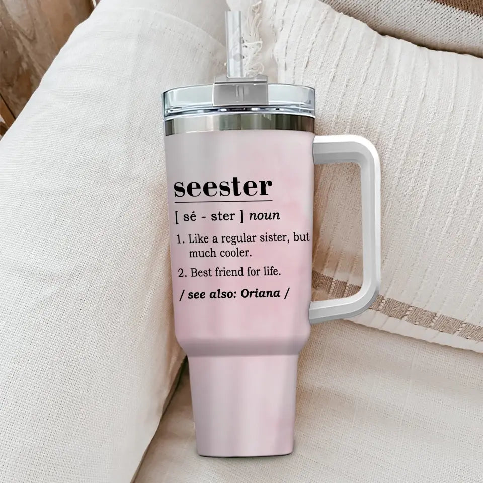 Seester Nutritional Facts Personalized Tumbler
