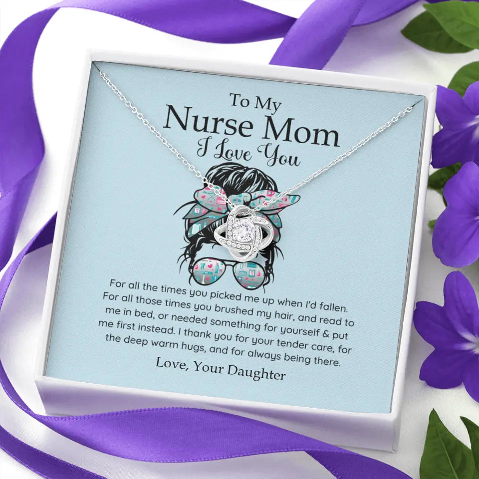 To My Nurse Mom I Love You Personalized Necklace