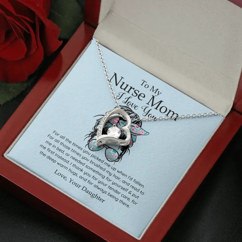 To My Nurse Mom I Love You Personalized Necklace