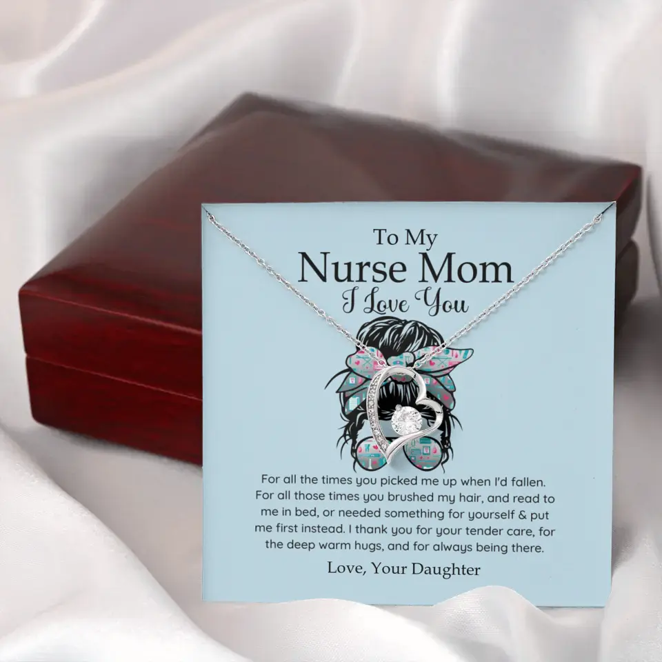 To My Nurse Mom I Love You Personalized Necklace