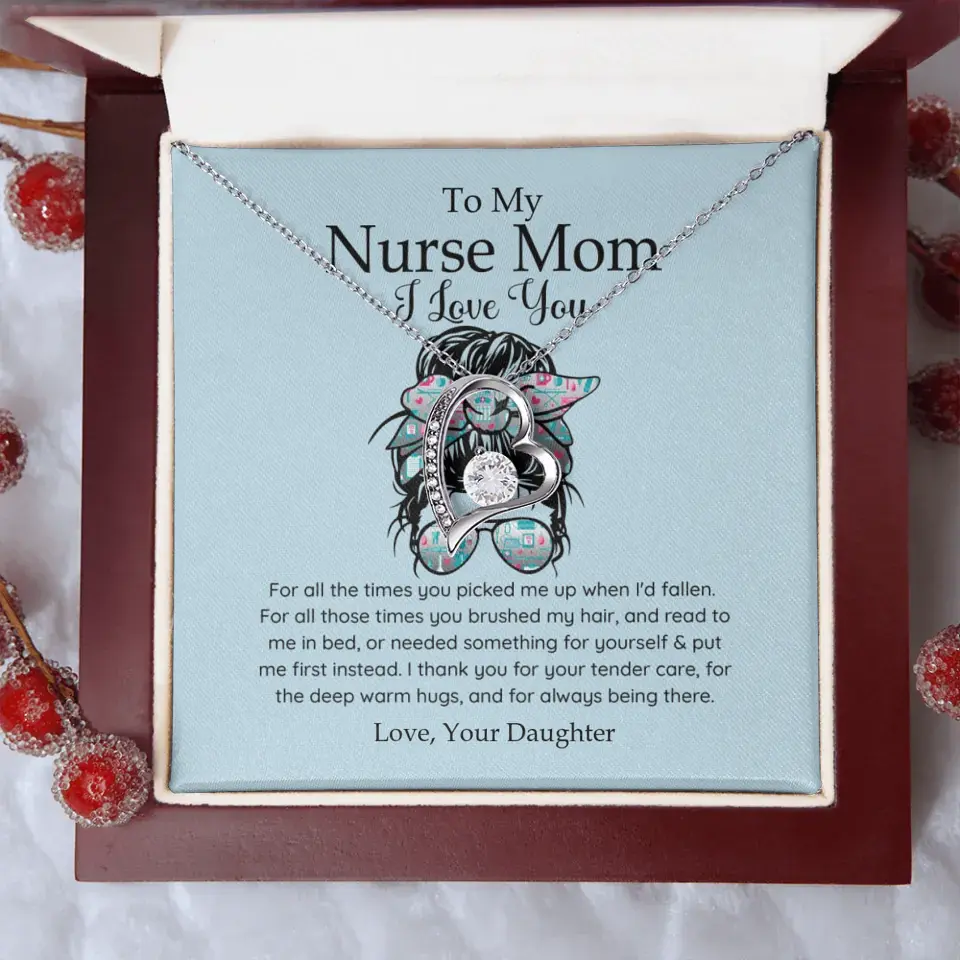To My Nurse Mom I Love You Personalized Necklace