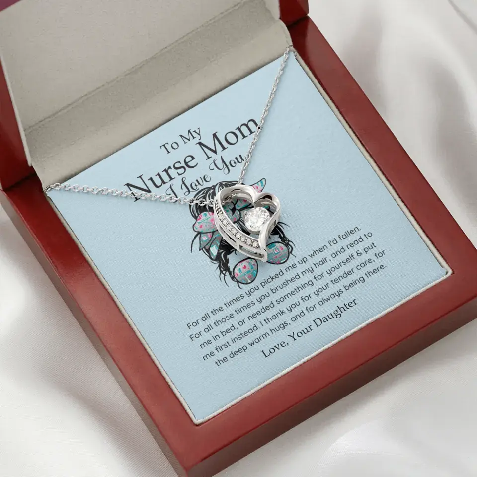 To My Nurse Mom I Love You Personalized Necklace