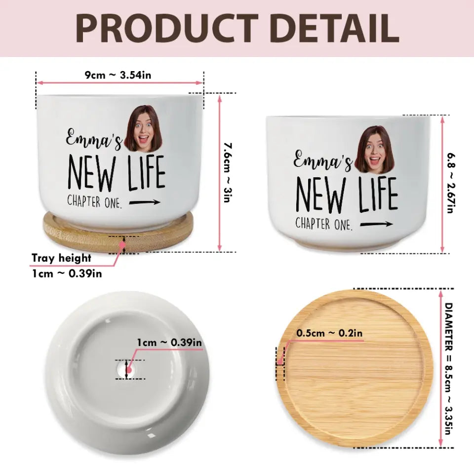 Divorce Gift Personalized Face & Name Ceramic Plant Pot