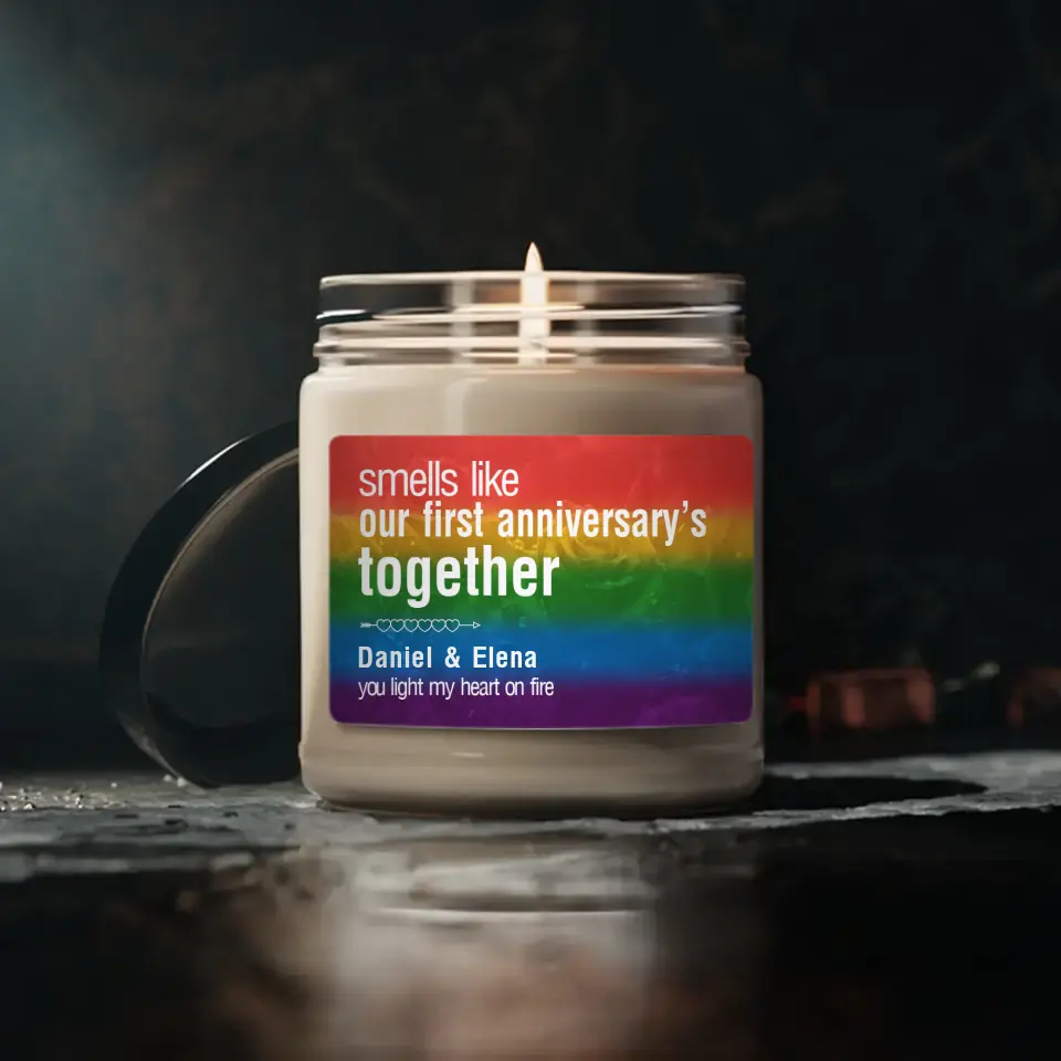 Smells Like Our First Anniversary's Together Personalized Scented Candle