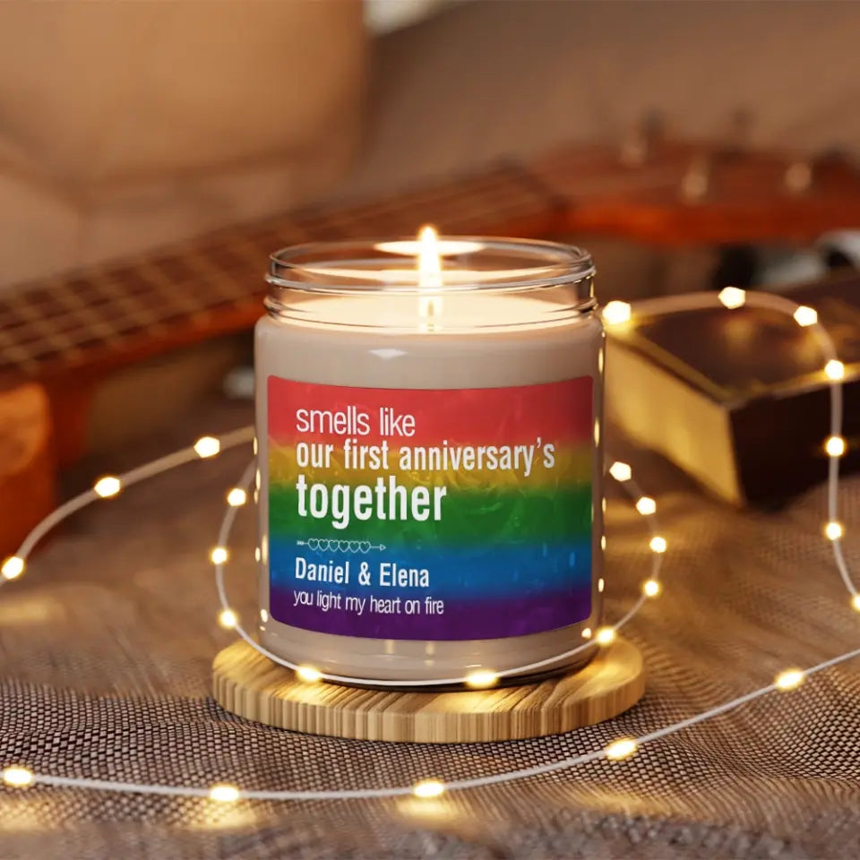 Smells Like Our First Anniversary's Together Personalized Scented Candle