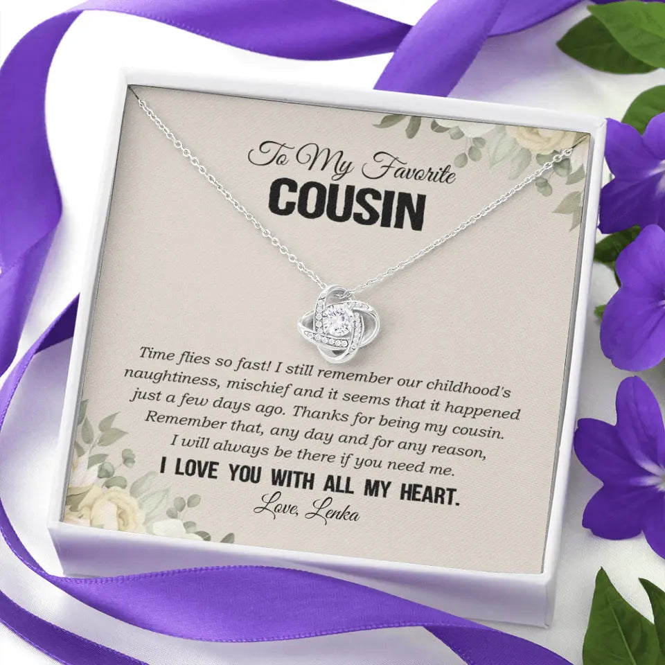 My Favorite Cousin I Love You With All My Heart Silver Jewellery