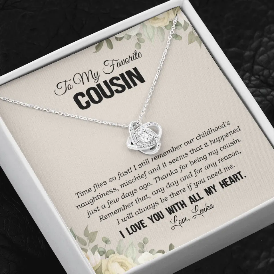 My Favorite Cousin I Love You With All My Heart Silver Jewellery