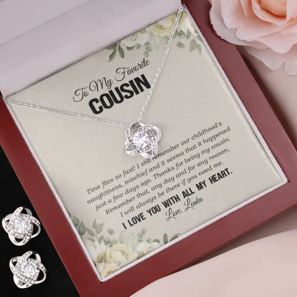 My Favorite Cousin I Love You With All My Heart Silver Jewellery