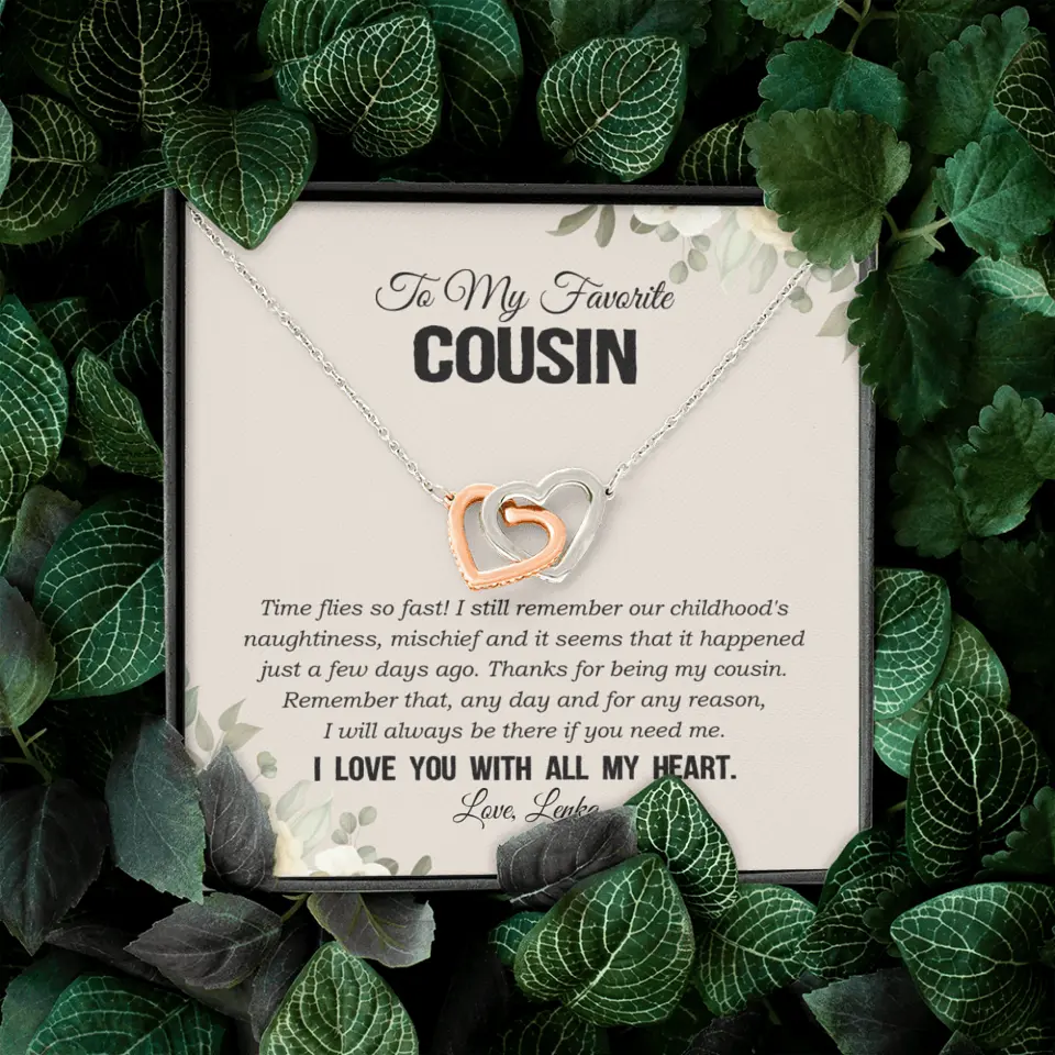 My Favorite Cousin I Love You With All My Heart Silver Jewellery