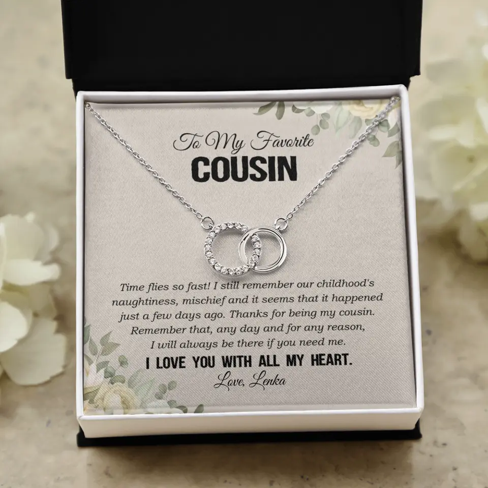 My Favorite Cousin I Love You With All My Heart Silver Jewellery