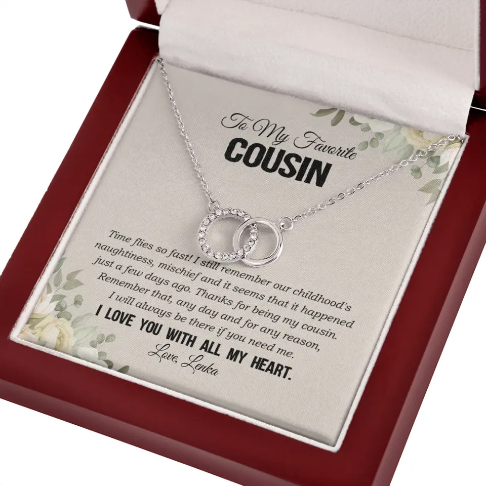 My Favorite Cousin I Love You With All My Heart Silver Jewellery