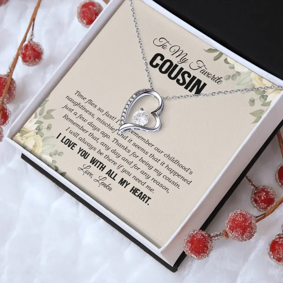 My Favorite Cousin I Love You With All My Heart Silver Jewellery