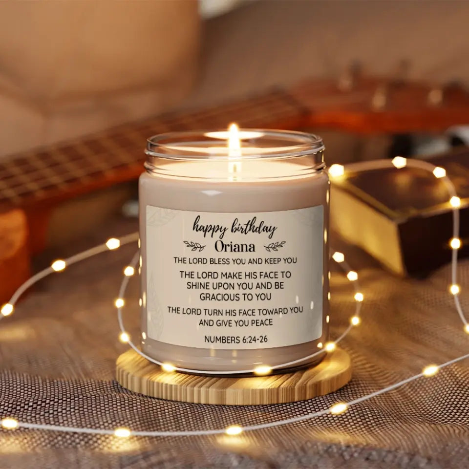 The Lord Bless You And Keep You Happy Birthday Scented Candle