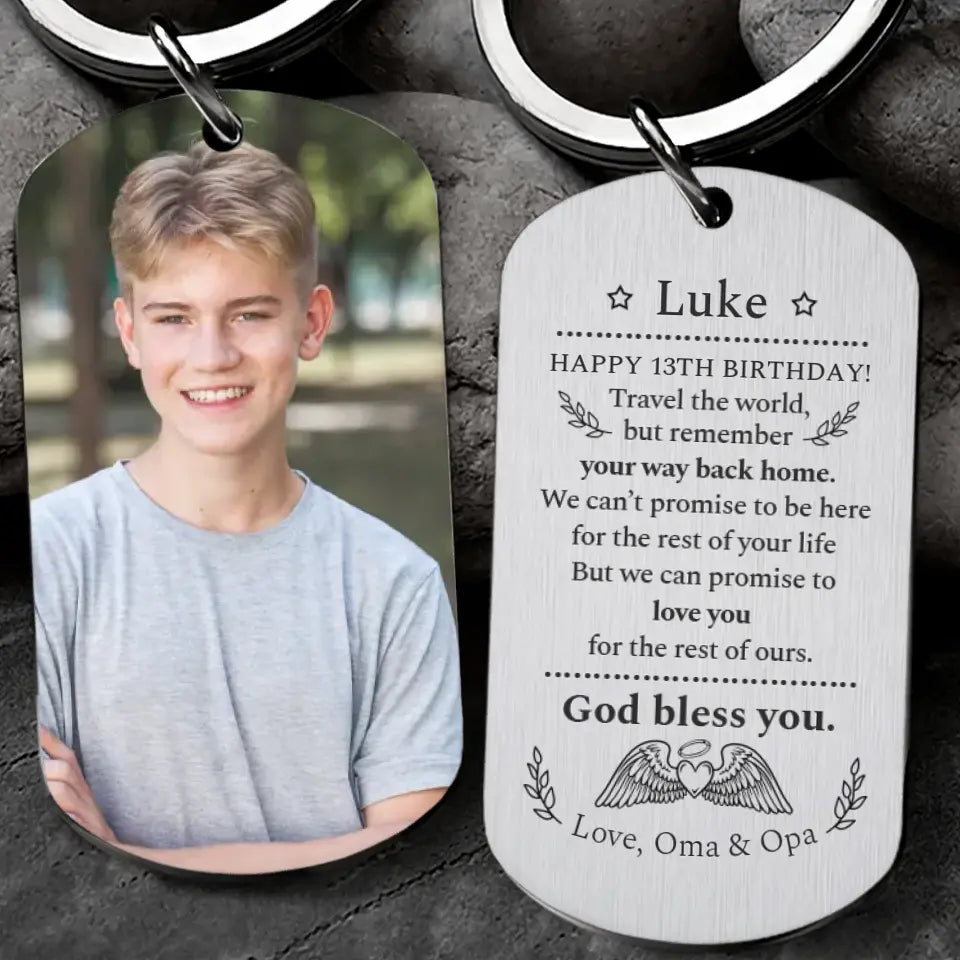 Happy Birthday We Can Promise To Love You Stainless Steel Keychain