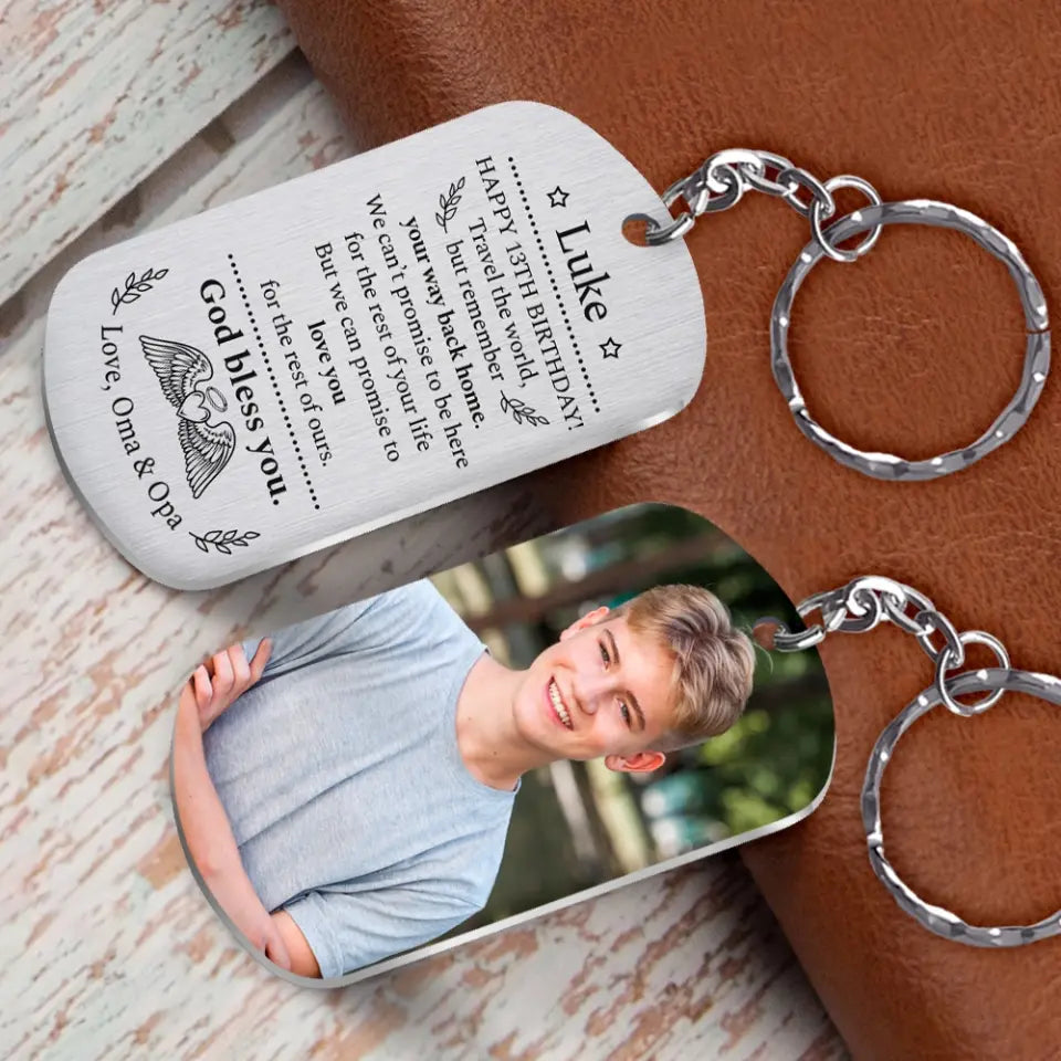 Happy Birthday We Can Promise To Love You Stainless Steel Keychain