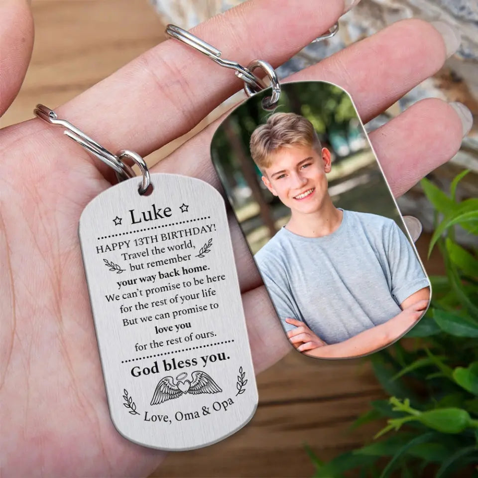 Happy Birthday We Can Promise To Love You Stainless Steel Keychain