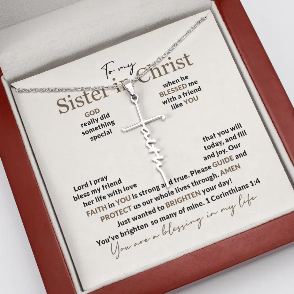To My Sister In Christ Personalized Silver Jewellery