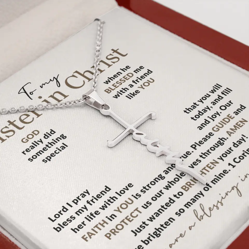 To My Sister In Christ Personalized Silver Jewellery