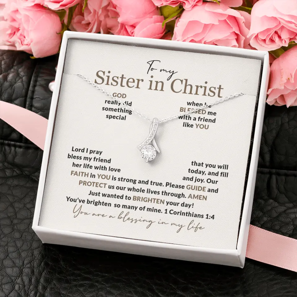 To My Sister In Christ Personalized Silver Jewellery
