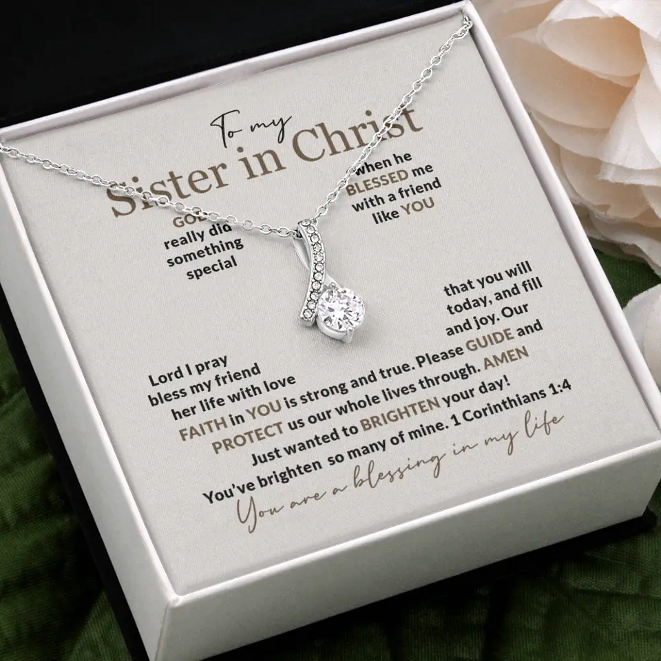 To My Sister In Christ Personalized Silver Jewellery
