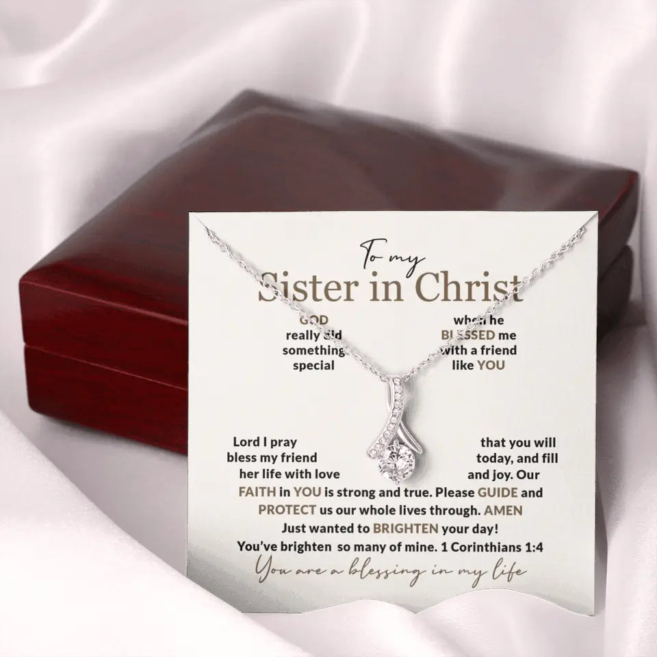 To My Sister In Christ Personalized Silver Jewellery