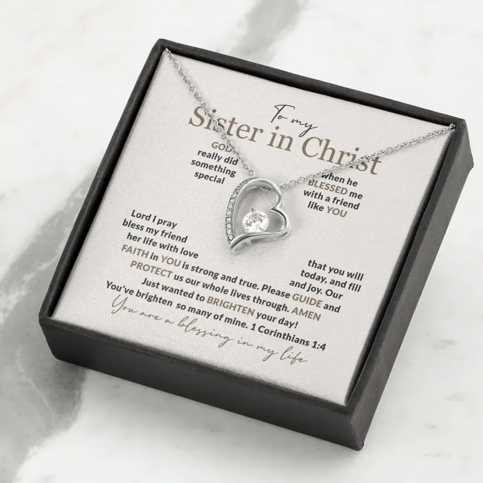 To My Sister In Christ Personalized Silver Jewellery