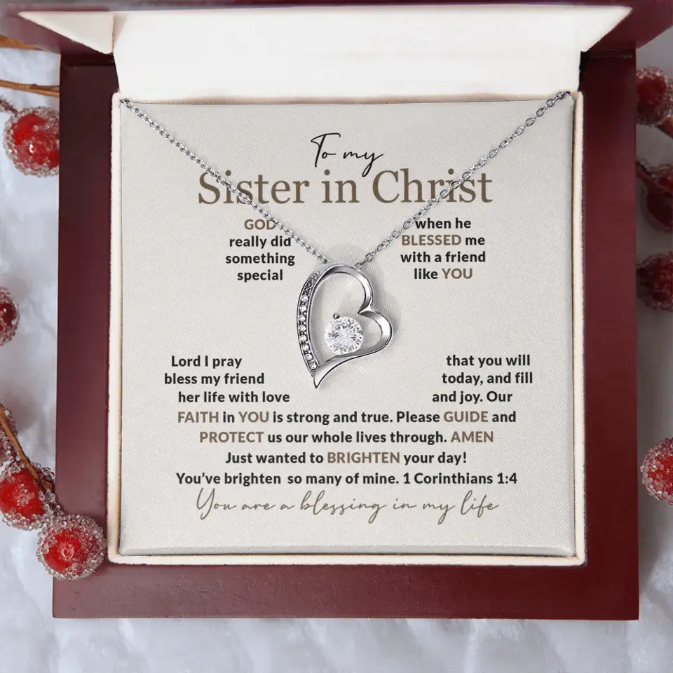 To My Sister In Christ Personalized Silver Jewellery