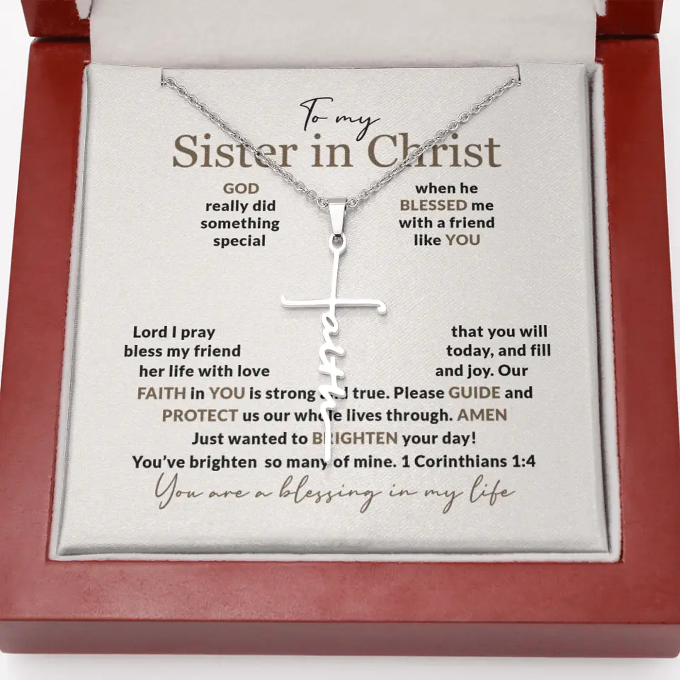 To My Sister In Christ Personalized Silver Jewellery