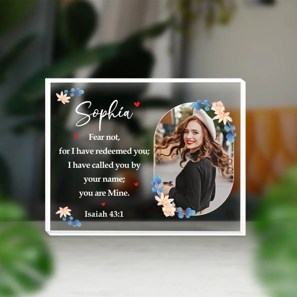 Fear Not For I Have Redeemed You Shaped Plaque