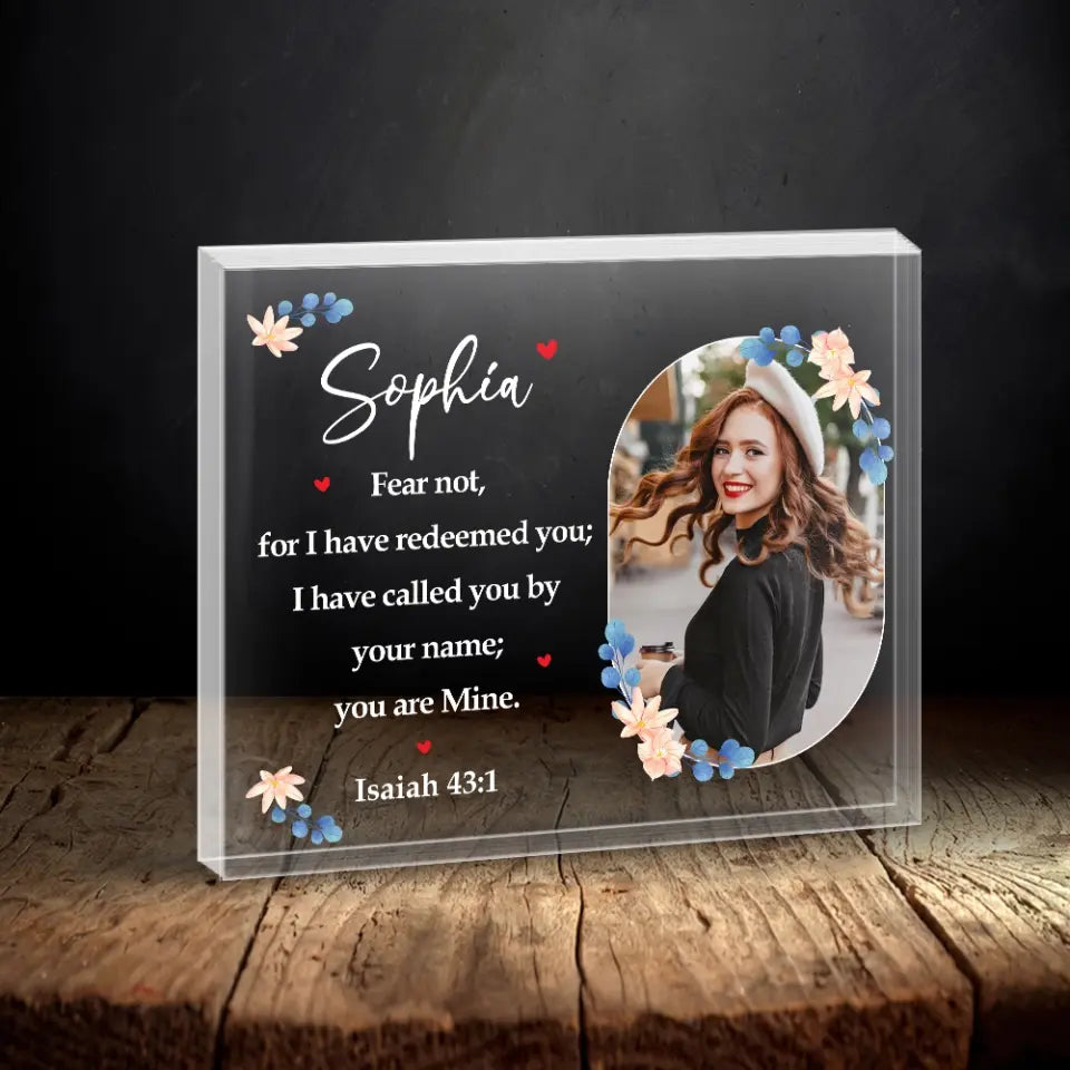 Fear Not For I Have Redeemed You Shaped Plaque