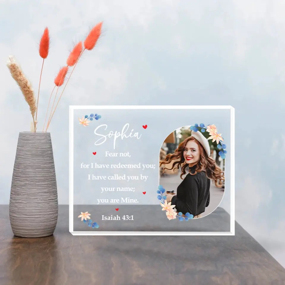 Fear Not For I Have Redeemed You Shaped Plaque