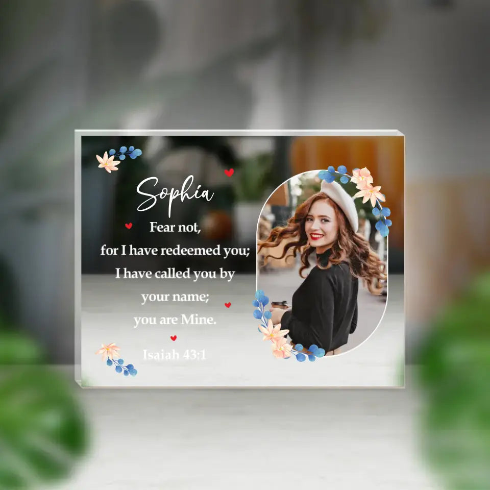 Fear Not For I Have Redeemed You Shaped Plaque