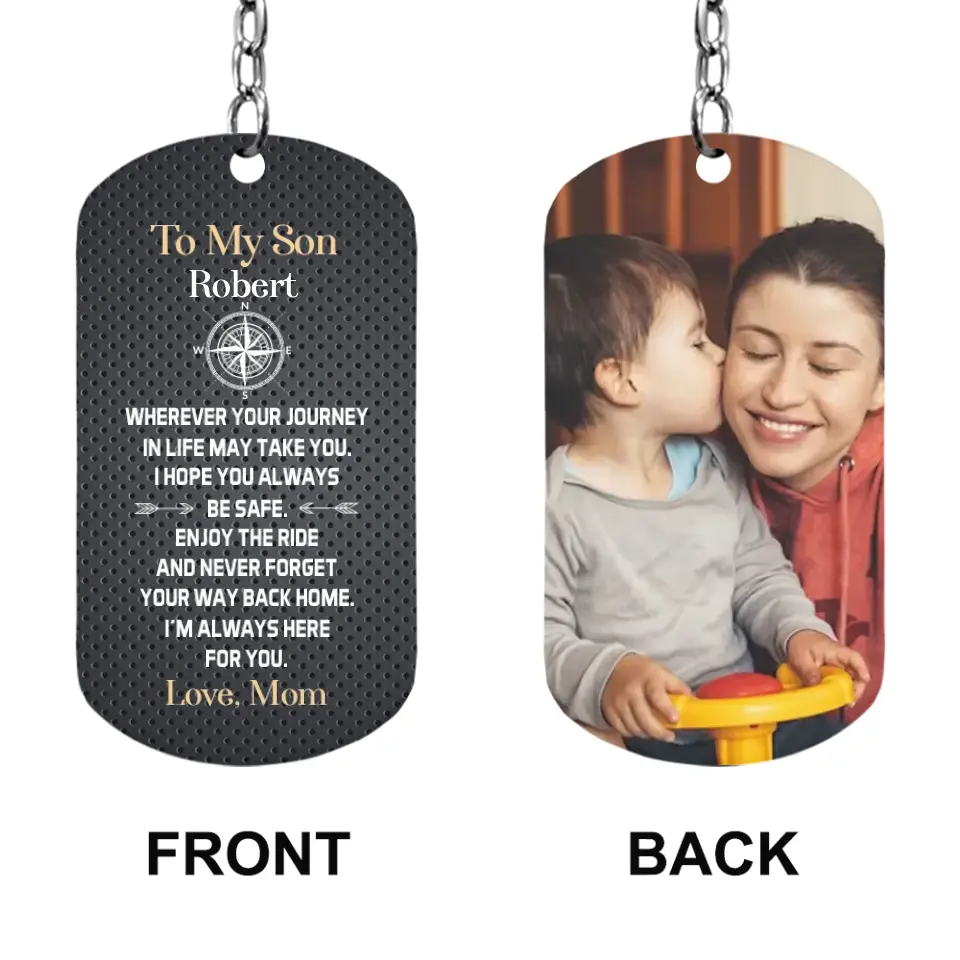 To My Son I'm Always Here For You Personalized Keychain