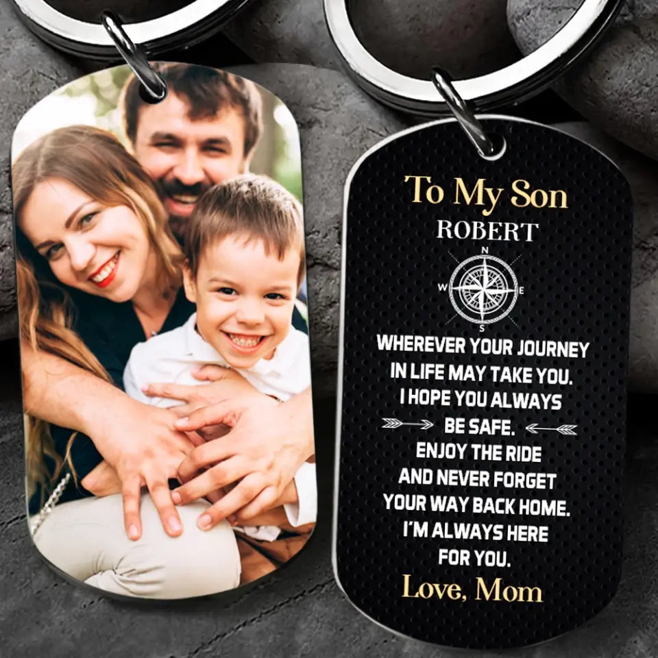 To My Son I'm Always Here For You Personalized Keychain
