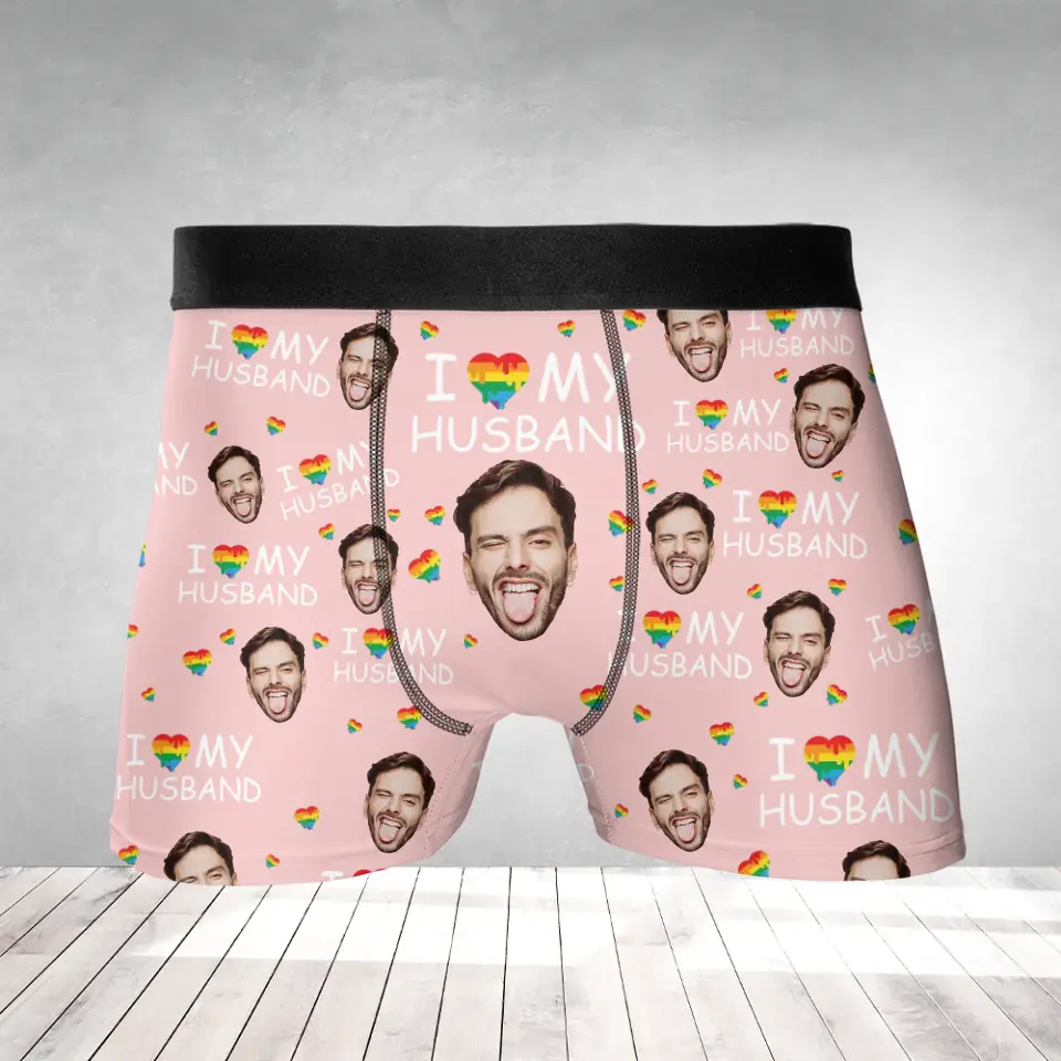I Love My Husband Funny Boxer Gift for Gay Men Birthday Anniversary Gifts
