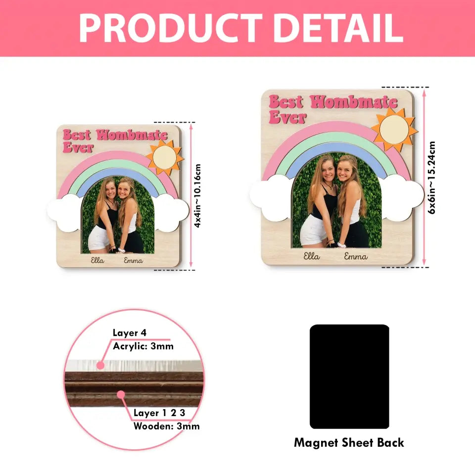 Best Wombmate Ever Twin Adult Birthday Graduation Gift Fridget Photo Magnet