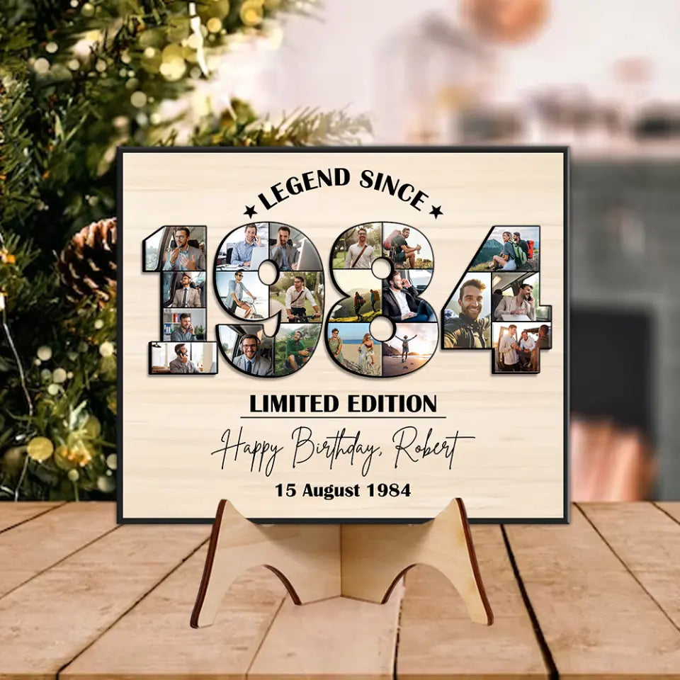 Legend Since 1984 Limited Edition Custom Wooden Art Birthday Gift For Men