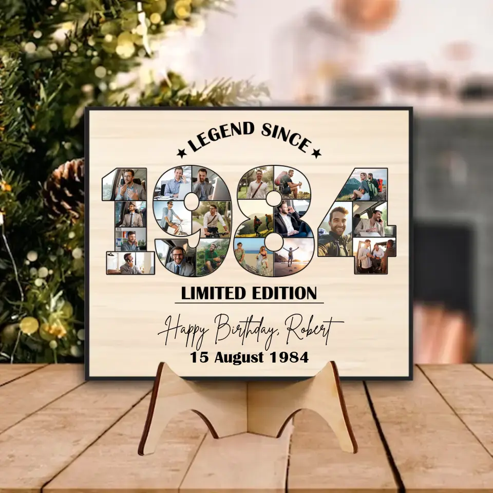 Legend Since 1984 Limited Edition Custom Wooden Art Birthday Gift For Men