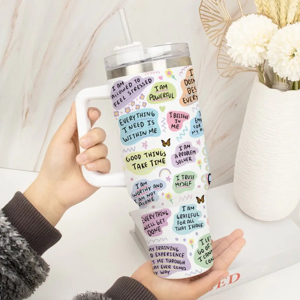 Medical Student Daily Affirmations Y2K 40oz Tumbler with Handle Birthday Graduation Gifts