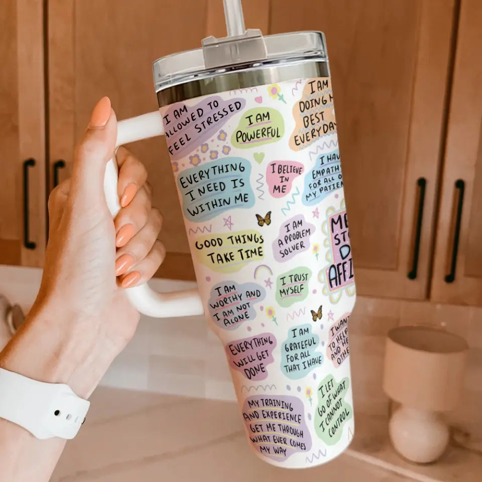 Medical Student Daily Affirmations Y2K 40oz Tumbler with Handle Birthday Graduation Gifts