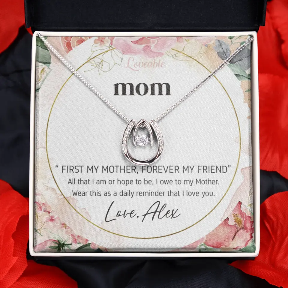 Mom First Mother Forever Friend Daily Reminder that I Love You Necklace for Mommy from Kid
